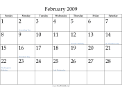 February 2009 calendar