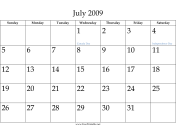 July 2009 calendar
