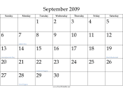 September 2009 calendar