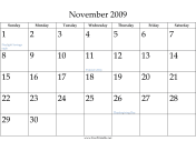 November 2009 calendar