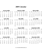 2009 Calendar on one page (vertical) calendar